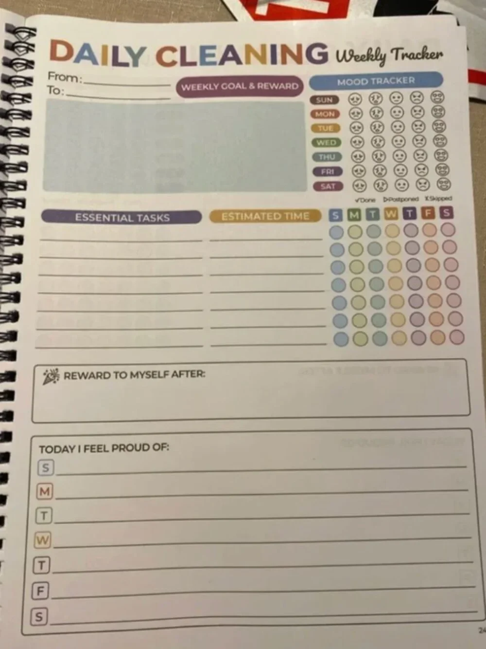 ADHD Cleaning Planner, Tidy Minds Daily Weekly